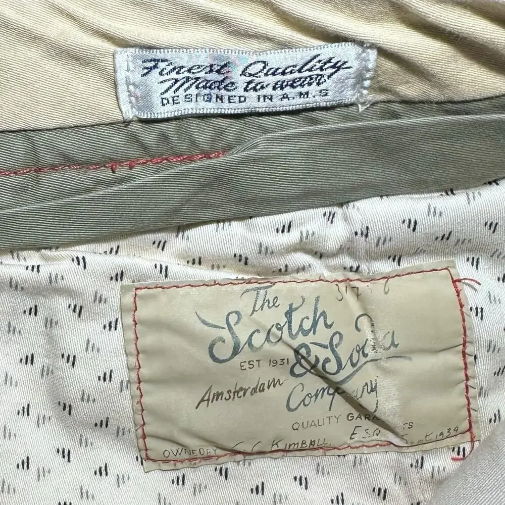 Scotch & Soda Men’s Aztec Print Pink Slim Fit Pants - Size 34x34